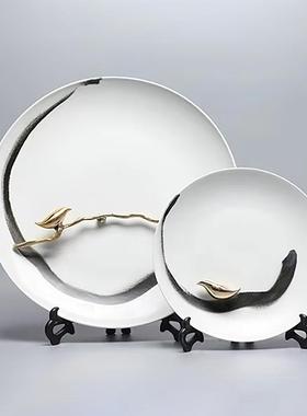 中式禅意陶瓷摆铁咨询艺件家居摆设样新板品房间软装饰售楼处玄关