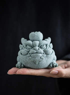 中式青砂石招财金蟾茶室桌面茶宠摆件家居创意鱼缸空间造景装饰品