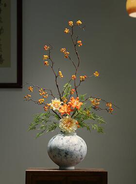 宋美学陶瓷花瓶中式禅意秋收花瓶桌面花家居玄插关装饰品酒店新茶
