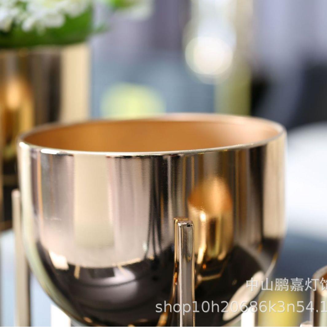 属式轻奢客器004厅金落地花瓶电视柜美样板间插花装饰品创意家居 - 图1