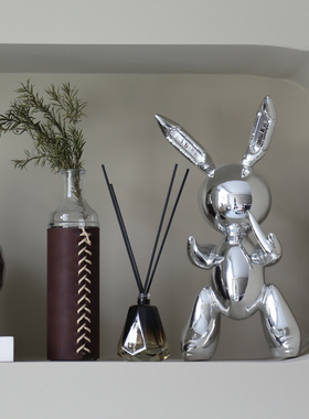 银色爱心陶瓷锤纹摆件艺术氛围感客厅电视柜轻奢高级家居软装饰品