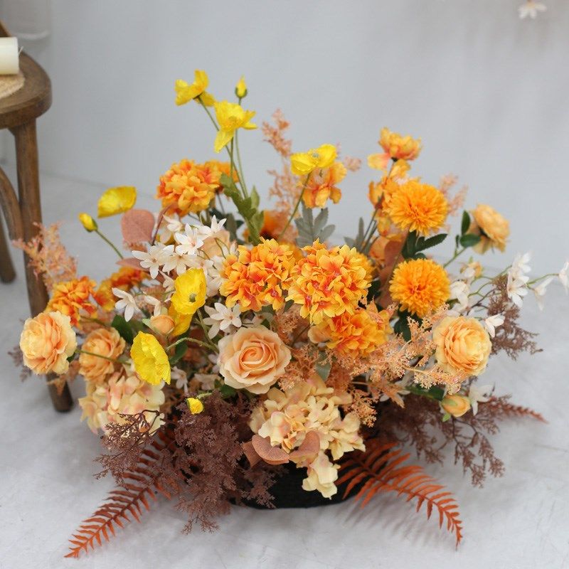 桔色花艺布置装饰婚嫁宴会三角壁挂引路花球酒店橱窗商务活动花卉,淘宝优惠券,粉丝福利购,淘宝优惠卷