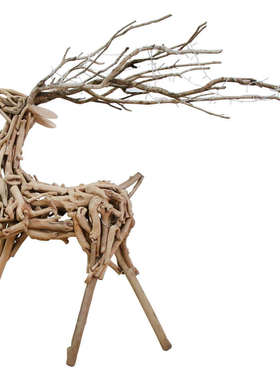 木质大鹿雕塑落地发光橱窗摆件送礼新春景区家居民宿手工装饰开业