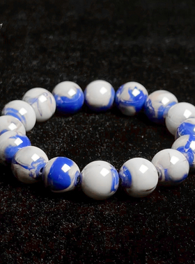 轻奢高端手串水墨青花瓷手链女