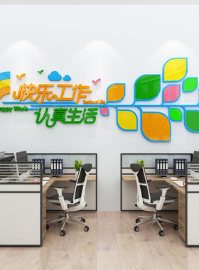创意文字标语墙面贴纸员工办公室企业文化背景墙装饰公司立体墙贴