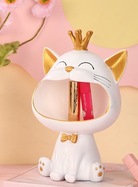 招财猫进门钥匙收纳摆件入户玄关鞋柜电视柜客厅家居装饰乔迁礼物