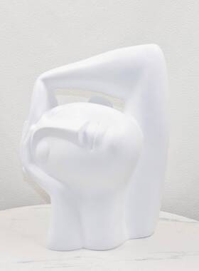 北饰欧-轻奢客厅办公室居家装黑白术抽摆件小众创意落地摆象艺设