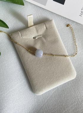 天然紫罗兰翡翠路通转运路珠玉珠14K包OXX平饰金手链招财转运保安