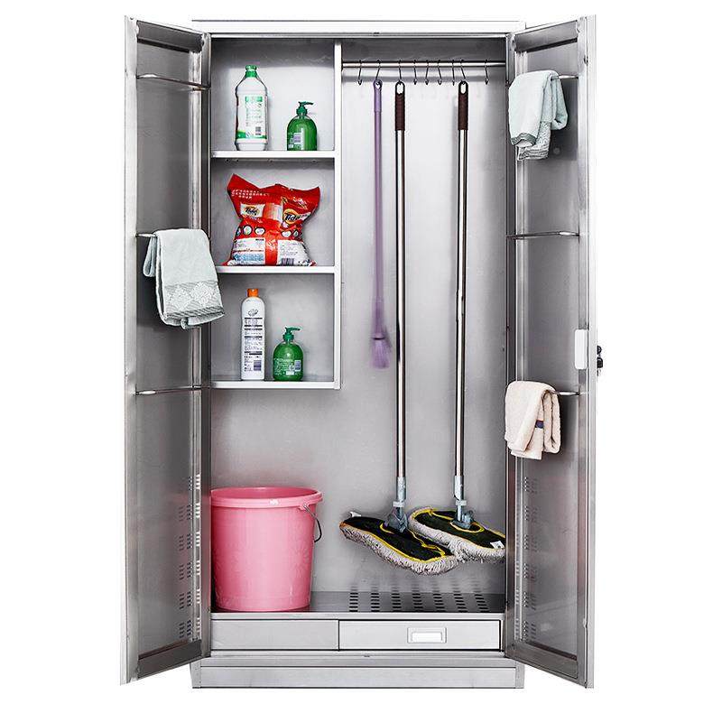 不锈收钢清洁柜保IOHYK481洁卫柜单储双生门阳台物柜教室拖把柜扫,淘宝优惠券,粉丝福利购,淘宝优惠卷