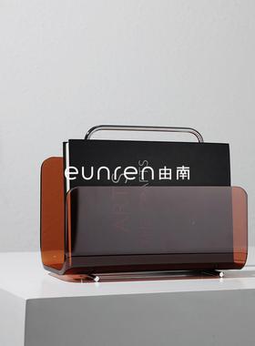 简约现代提亚克力金属艺术手处收纳箱架书籍UTG摆件售楼软书装饰