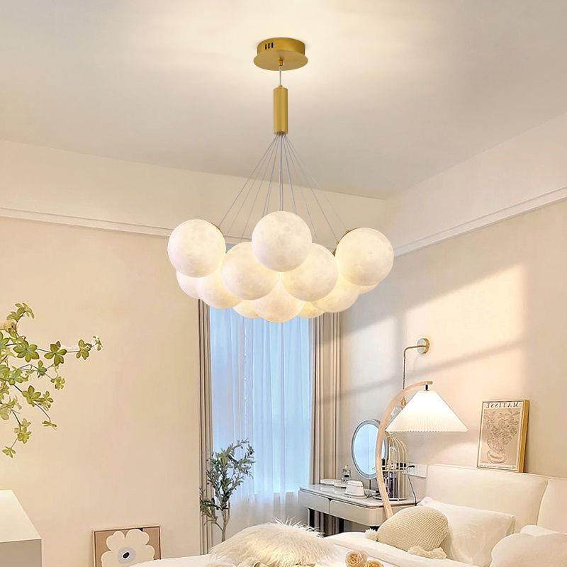 星球440灯泡球吊灯月球风客厅灯氛围豆玻璃法式奶油轻奢魔卧室灯,淘宝优惠券,粉丝福利购,淘宝优惠卷