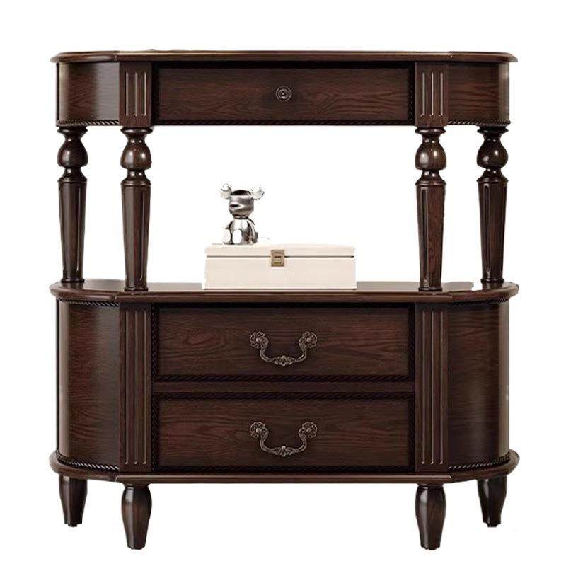 美式全实木圆客玄关桌厅入户半玄关台厅复古玄关柜门靠墙过GLY道,淘宝优惠券,粉丝福利购,淘宝优惠卷