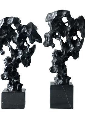 12-21-4新别中式湖石假山雕塑摆件太抽象假饰山禅意装品墅电视柜