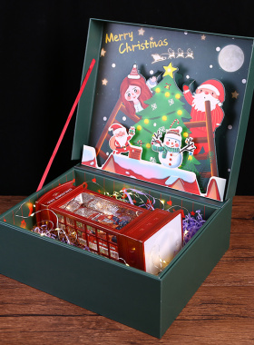 少女心彩灯礼盒拉菲草星空立体礼品盒子大号搭配盒子礼品空的盒子