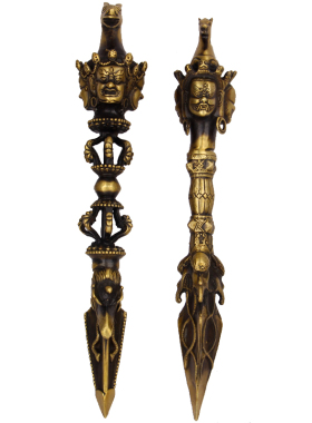 卓好 擦黑色马头大明王铜金刚杵摆件