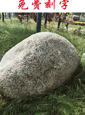 天然大型河卵石草坪石刻字鹅卵河冲石头景观自然庭院园林公园造景