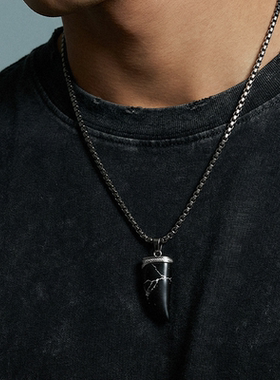 Zippo/之宝破厄狼牙项链男士复古民族风简约百搭高级感小众设计