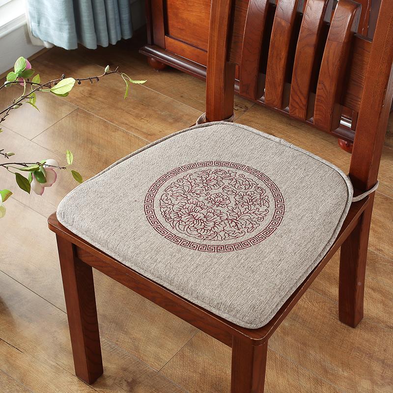花瑞梦溪绣LJV实木餐靠靠垫餐椅椅靠垫餐椅垫全年加厚防滑定制 - 图2