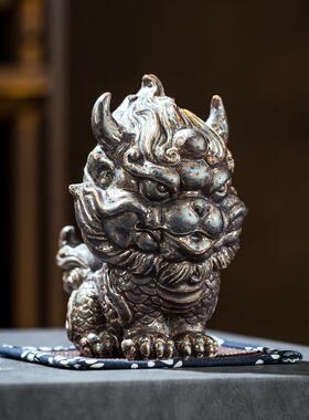 新中式彷古陶瓷神兽麒麟客厅玄关装饰摆件工艺办公室招财国潮礼品