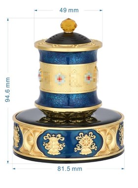 新款善界M3车载太阳能八吉祥款转轮家用六字转筒办公电镀桌面摆件