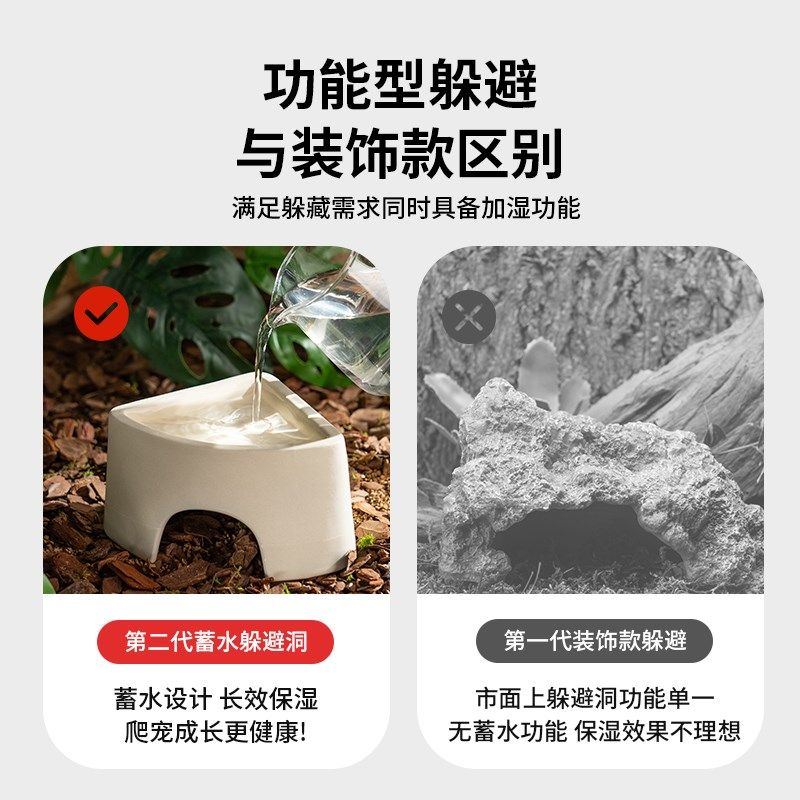 爬虫加湿躲避陶瓷水盆直角半封闭躲避窝洞穴蜘蛛角蛙保湿洗澡盆,淘宝优惠券,粉丝福利购,淘宝优惠卷