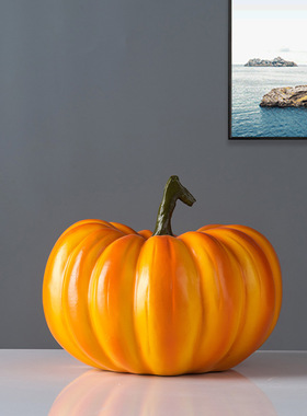 仿真创意南瓜树脂工艺品摆件万圣节南瓜拍摄道具超市饭店装饰摆件