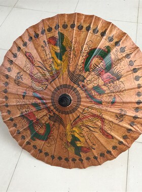 泰国油纸伞吊顶伞彩绘舞蹈道具 复古雨伞工艺伞 东南亚家居装饰伞