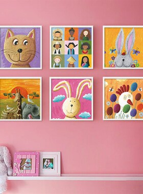 百特好男孩女孩幼儿园儿童房卡通挂画动物装饰画卧室画温馨小壁画