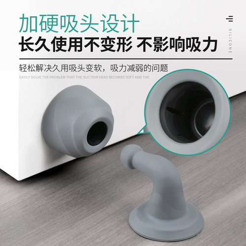 门吸免打孔门挡器硅胶防撞门碰强磁卫生间专用吸门固定地装吸新款 - 图1