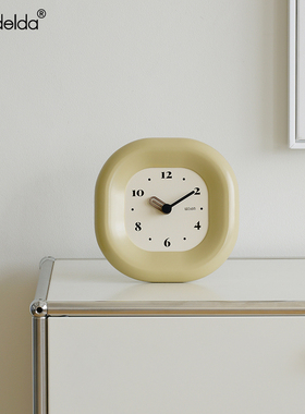 Mandelda法式奶油风家居座钟客厅玄关电视柜台式时钟装饰桌面摆件