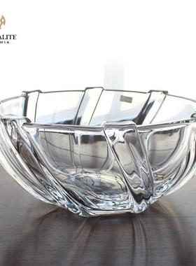 ESO捷克原Cr铅ystalite无水晶玻璃大小斗号果点心水果盘桌装面摆