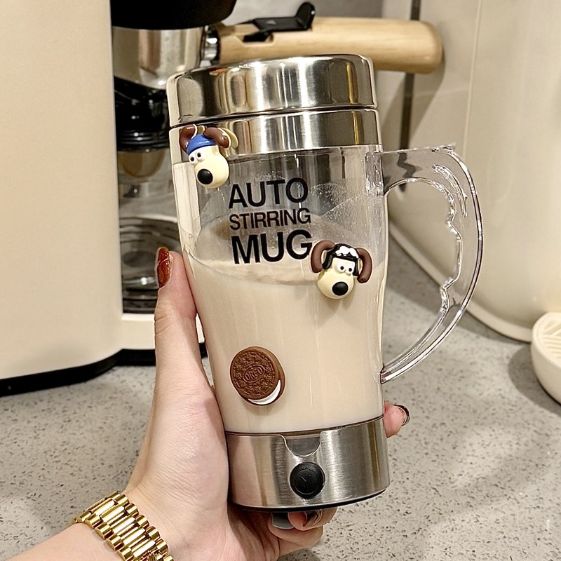 202新款全自动咖啡豆浆搅拌杯电动摇摇杯蛋白粉健身水杯子带把手 - 图3