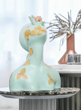 树脂抽象人物雕塑展厅玄客厅关样板间橱窗彩绘人像花季少女摆件