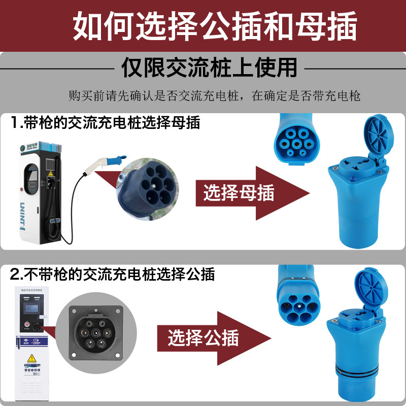 充电桩转换插头新能源汽车电动车充电转换头220V房车便携取电插座 - 图3