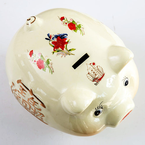 创意招财摆件大人用家用大容量陶瓷小猪可爱女生储蓄储钱存钱罐 - 图3