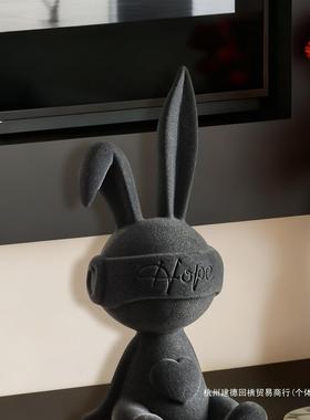 兔子摆件客厅轻奢玄关电视酒柜家居装饰品感乔迁新居礼物