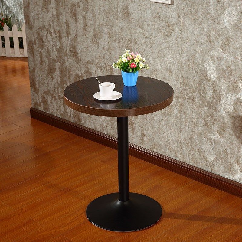 Dining table for home cafe wrought iron round square table hotel restaurant small apartment solid wood table
