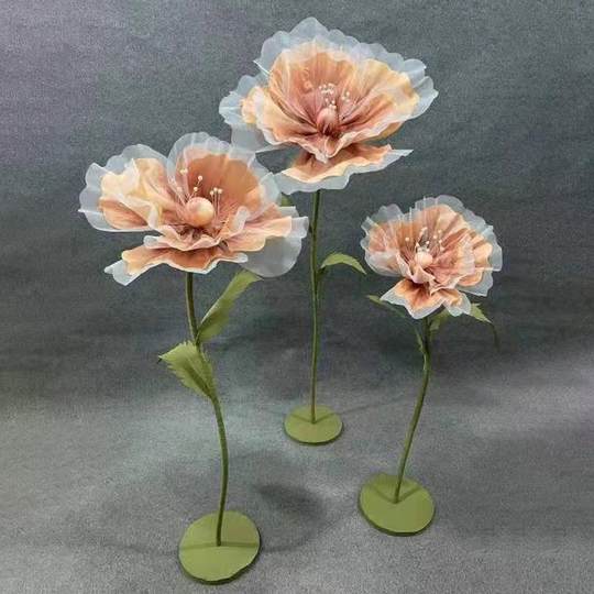 新款婚礼摆件真丝花路引丝网花舞台立杆泡沫花装饰橱窗婚庆道具