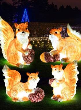 件创意树脂松鼠工店艺品仿主真松鼠户外园林公园庭院小品摆图酒装