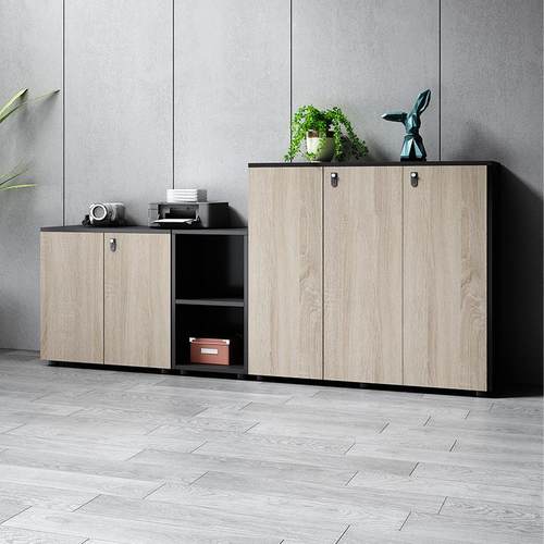 办公室文件柜柜木锁质矮柜地储物柜带资柜咨询客服隔断杂物收纳柜 - 图1