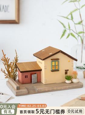 日系小木屋装饰品摆件床头电视柜花IOJ拍园书架家居开放格斯依照