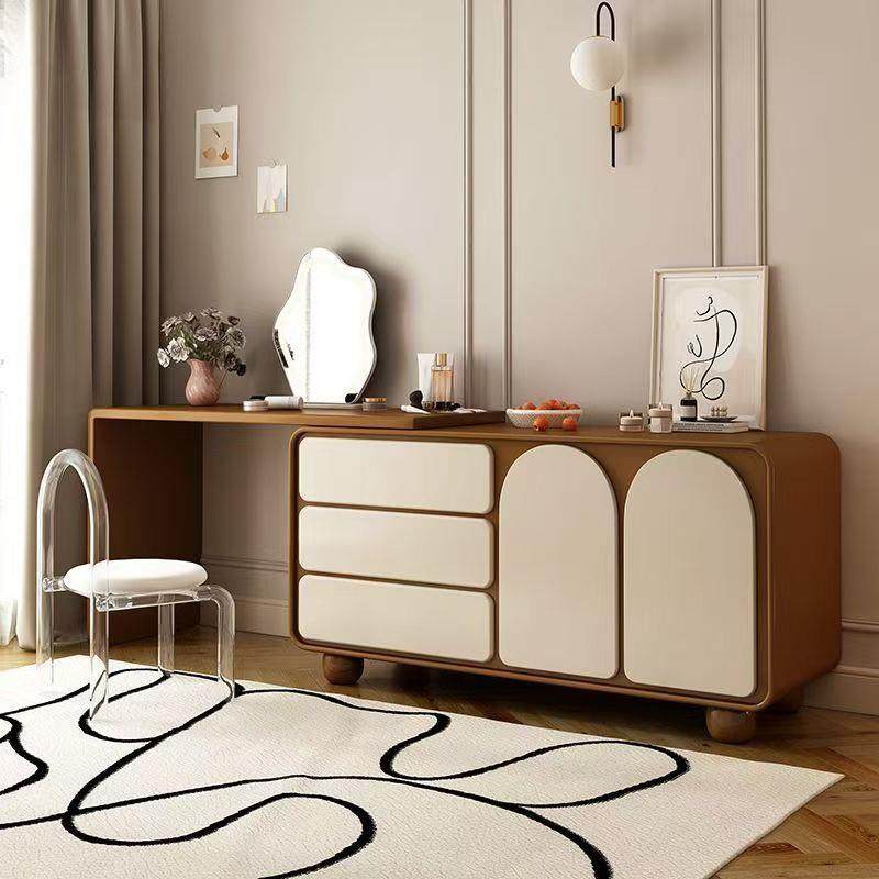 实木烤漆梳妆台简约卧室奶油风斗柜现代简约40cm化妆台一体化妆桌,淘宝优惠券,粉丝福利购,淘宝优惠卷