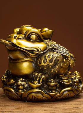 九子金蟾摆八件方铜纳38财金黄蟾客厅办公室开业礼品铜器