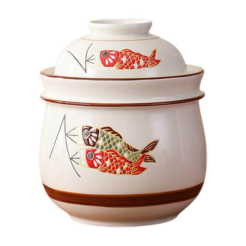 釉下手彩绘陶瓷泡菜坛子家用四川咸缸菜菜腌菜罐密封储泡菜坛物酸,淘宝优惠券,粉丝福利购,淘宝优惠卷