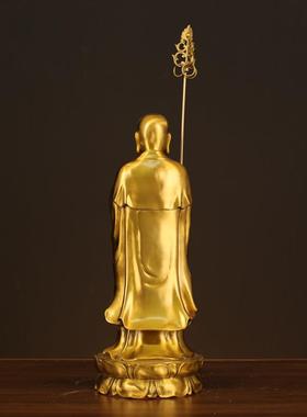 全铜藏王摆件铜像黄铜藏王铜站像家黄居地家居客厅JTS地办公室摆