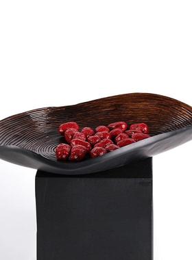 新式仿年轮托盘摆件样板房异形水果ELK零盘食现代收纳置中物托饰