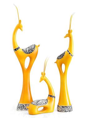 新欧式套三套三鹿鹿款件摆家居客厅玄关酒店娱乐场餐厅办公室所装