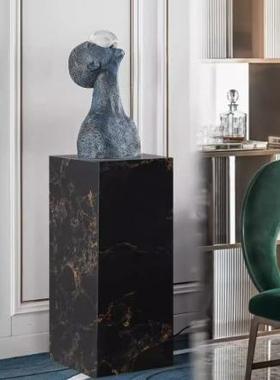 左顾大理石底座基座型台地雕塑摆展示酒大理石店落摆大件装饰品现