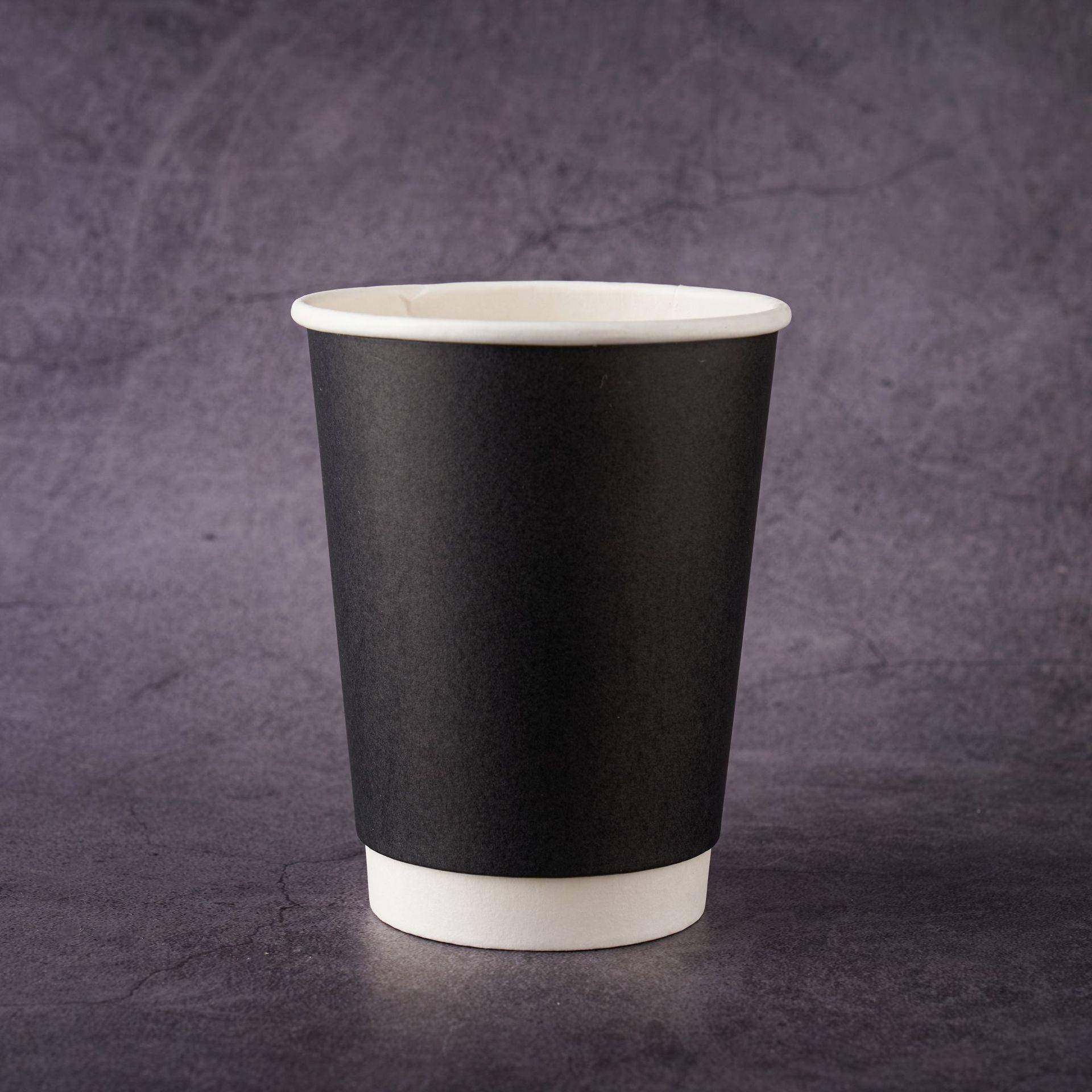 双现货色一次性咖ZOD啡杯层中空纸杯热饮奶防茶杯隔热烫黑打包杯,淘宝优惠券,粉丝福利购,淘宝优惠卷