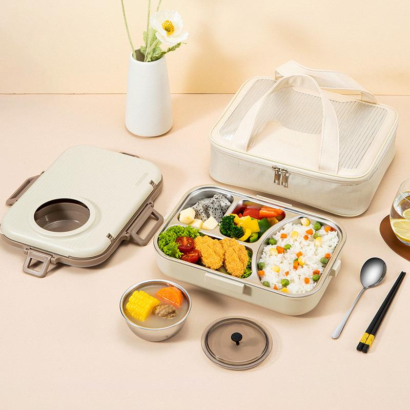 IYR734不锈食钢饭便盒保温上班6060族小学生分格当盒分隔堂打饭餐 - 图1